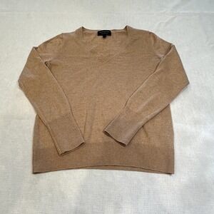 BANANA REPUBLIC Premium Luxe Yarn Camel V-Neck Sweater Size XS